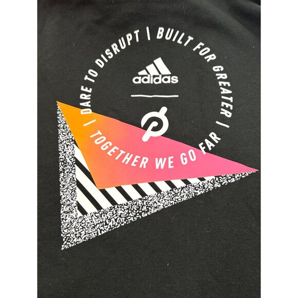 Adidas x Peloton Women’s Cropped Hoodie Black Logos Graphic Sweatshirt H48722 - Picture 13 of 14